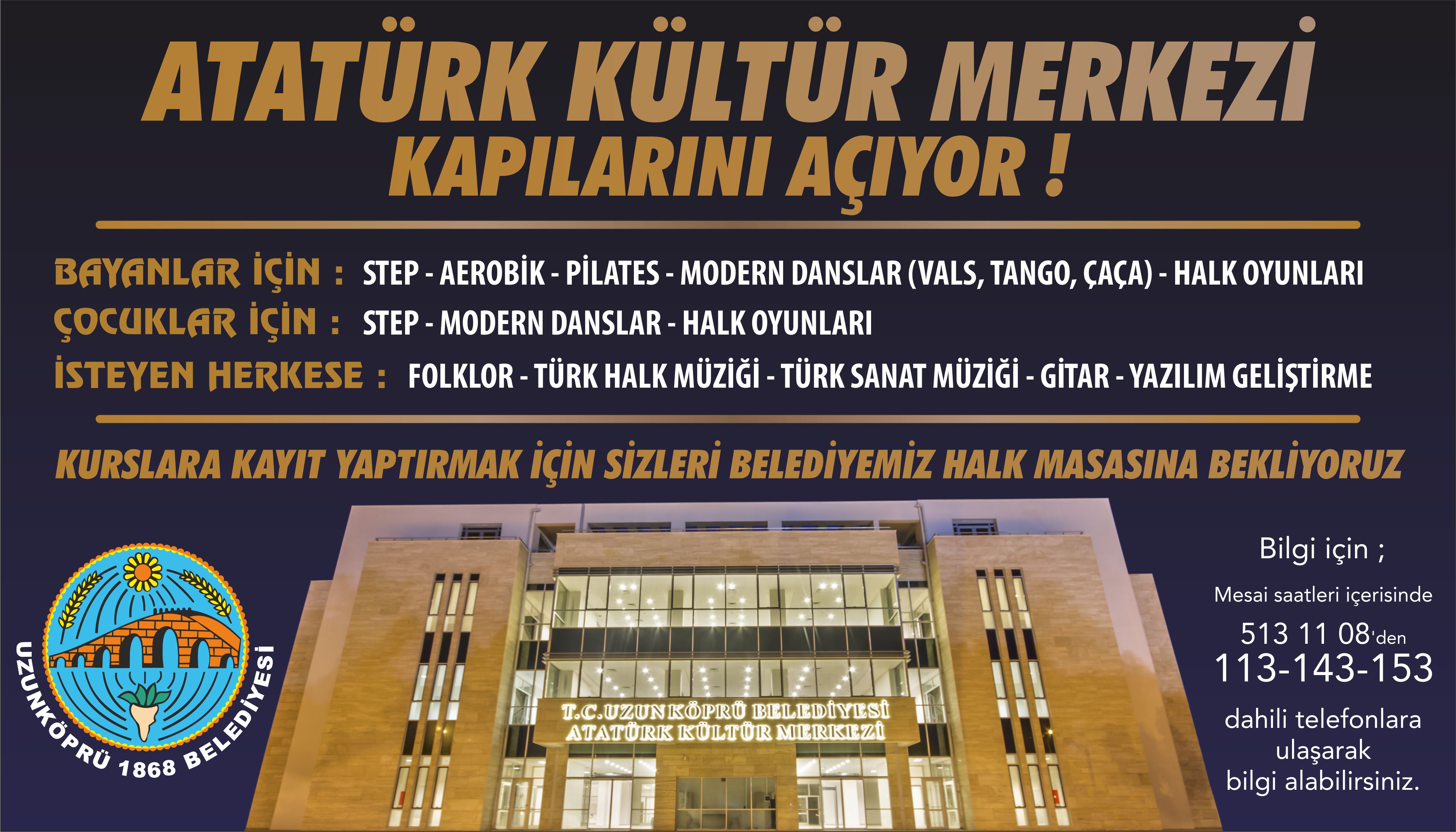 Uzunköprü Belediyesinin kadınlara yönelik düzenlediği kurslar için kayıtların yarın başlayacağı