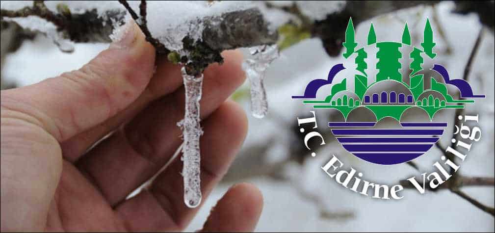 Edirne Valiliği Karadeniz üzerinden gelen soğuk hava dalgası nedeniyle Edirneli