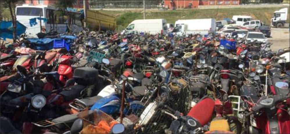 Uzunköprü Yediemin Otoparkında muhafaza altına alınan tescilsiz motosikletler 6 aylık