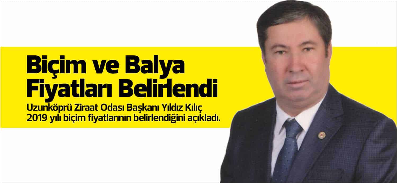 Uzunköprü Ziraat Odası Başkanı Yıldız Kılıç, biçim ve balya bağlama