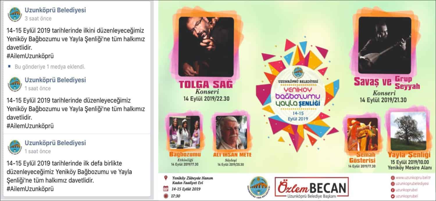 19-22 Eylül tarihleri arasında 4’ncü düzenlenecek olan Uzunköprü Kültür, Sanat