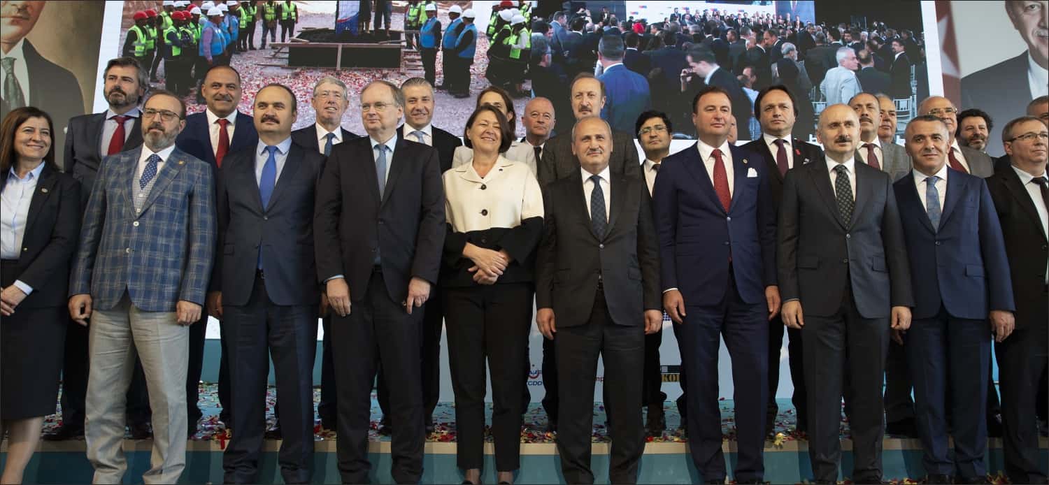 Edirne’de, Halkalı-Kapıkule Demiryolu Hattı Çerkezköy-Kapıkule Kesimi inşasının temel atma töreni