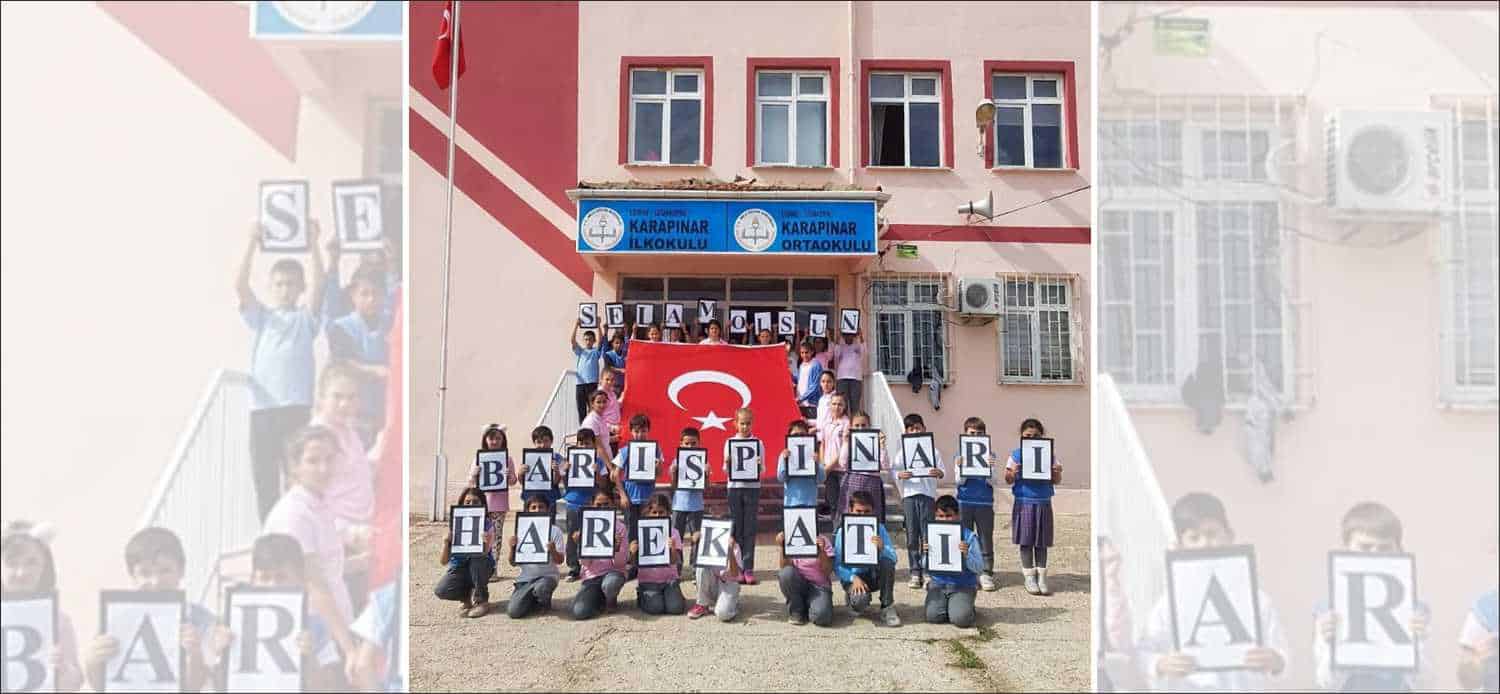 Karapınar Köyü İlköğretim ve Orta Öğretim Okulu öğrencileri, Barış Pınarı