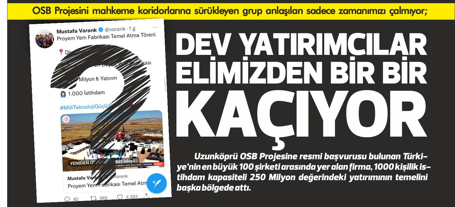 Uzunköprü OSB Projesine resmi başvurusu bulunan Türkiye’nin en büyük 100