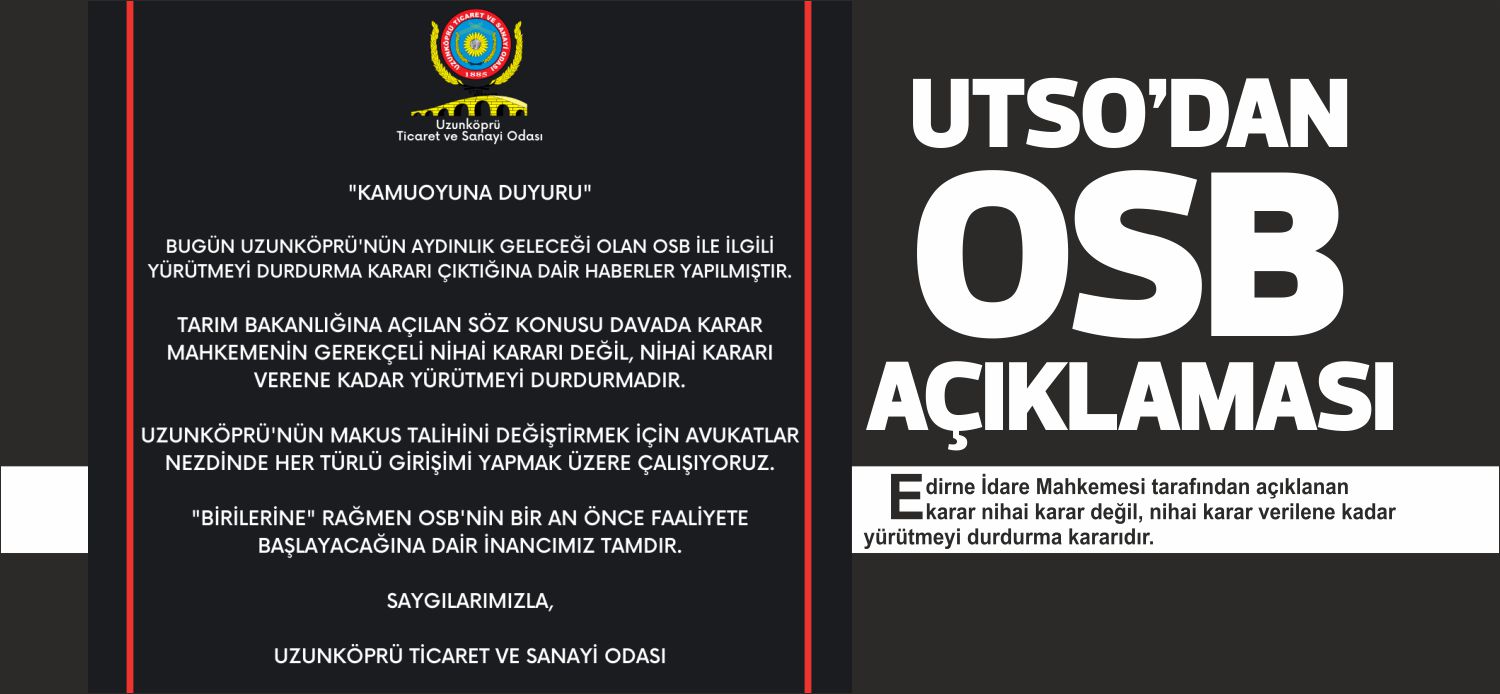 Uzunköprü’de son dönemde mevcut durumu merakla beklenen Uzunköprü Karma Organize