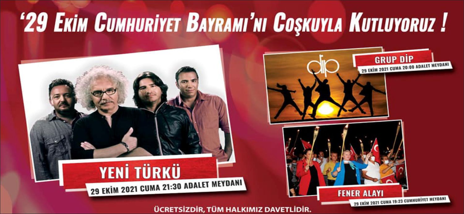 Uzunköprü Belediyesi, Türkiye Cumhuriyeti’nin kuruluşunun 98. yıl dönümünü, gece boyunca