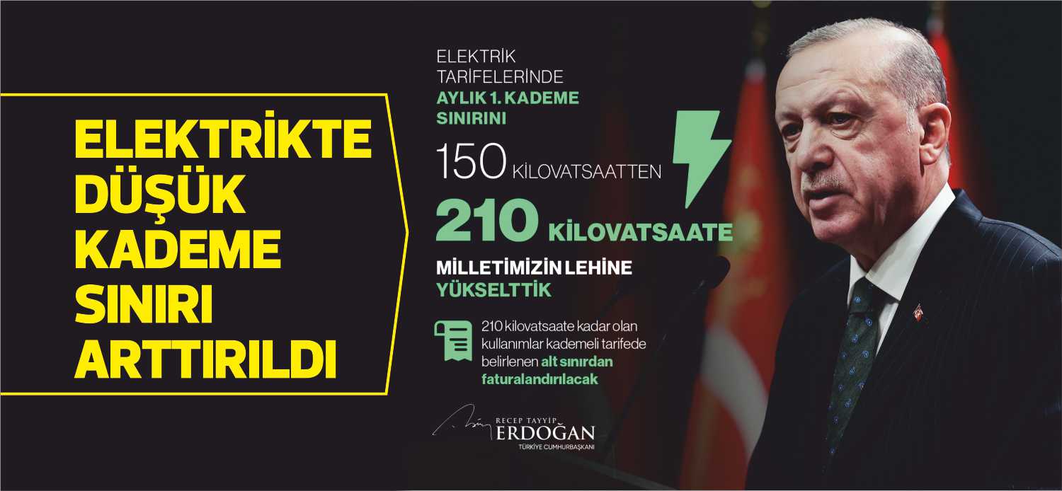 Elektrik faturalarında düşük kademe sınırı günlük ortalama tüketimi 5 kWh’dan