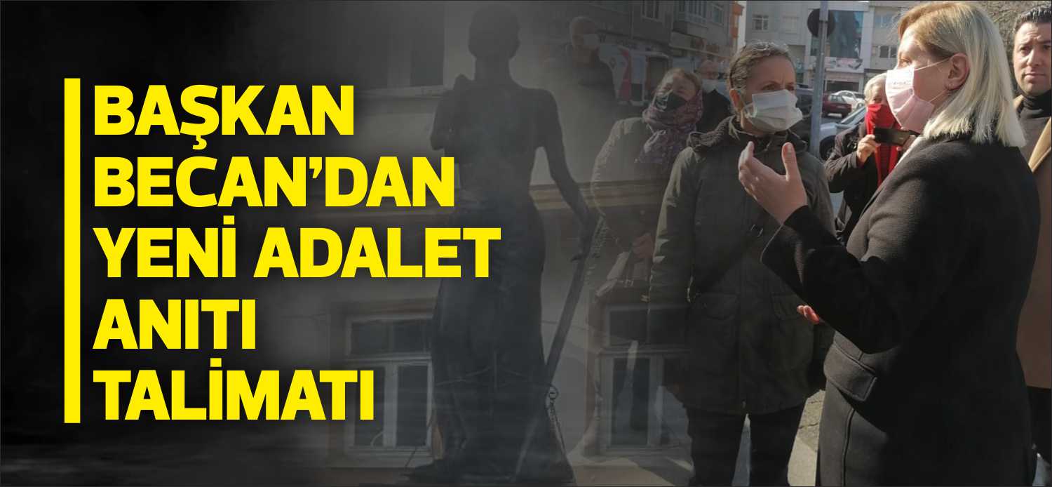 Uzunköprü Adalet Meydanında yer alan Adalet anıtını 03 Şubat 2022