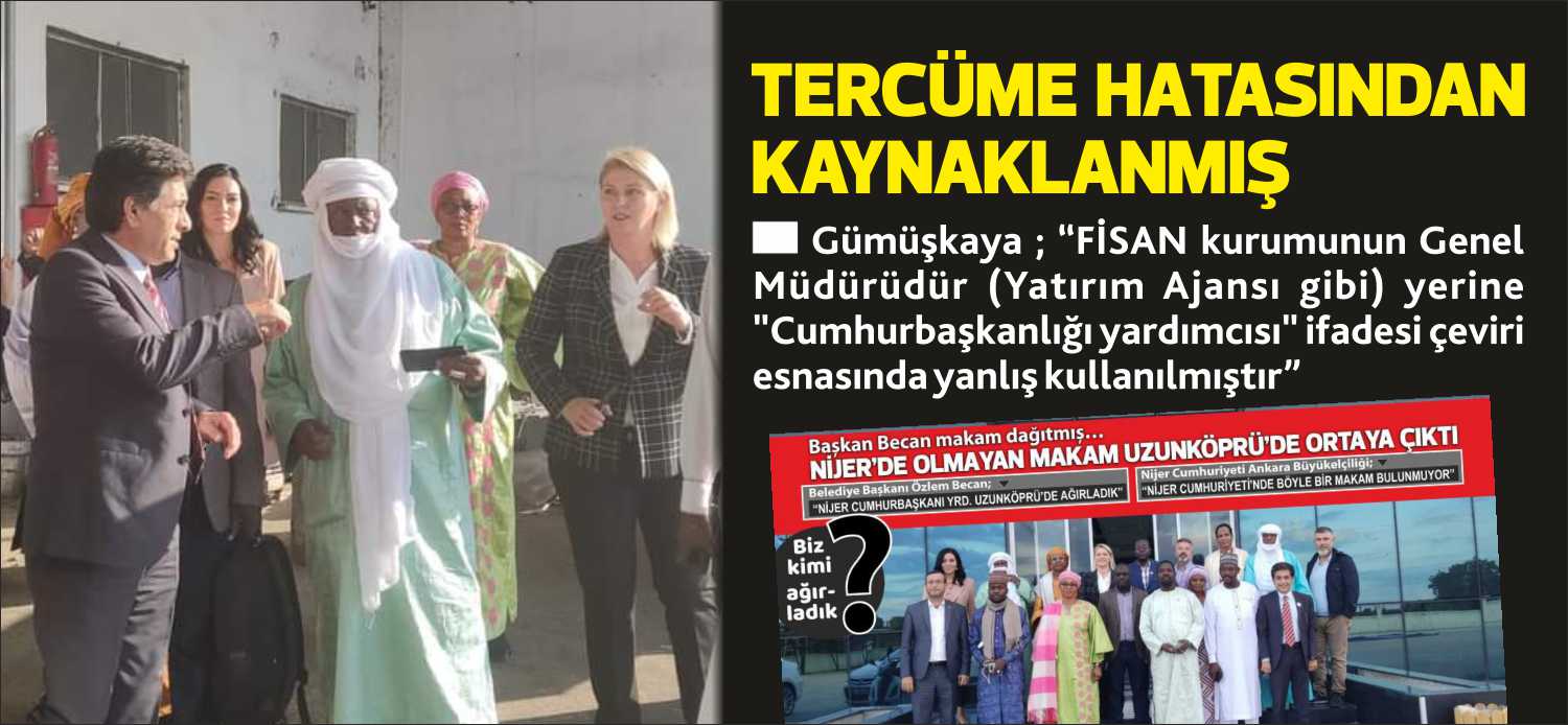 Uzunköprü Belediye Başkanı Özlem Becan’ın Nijer Cumhuriyeti Cumhurbaşkanı Yardımcısını Uzunköprü’de