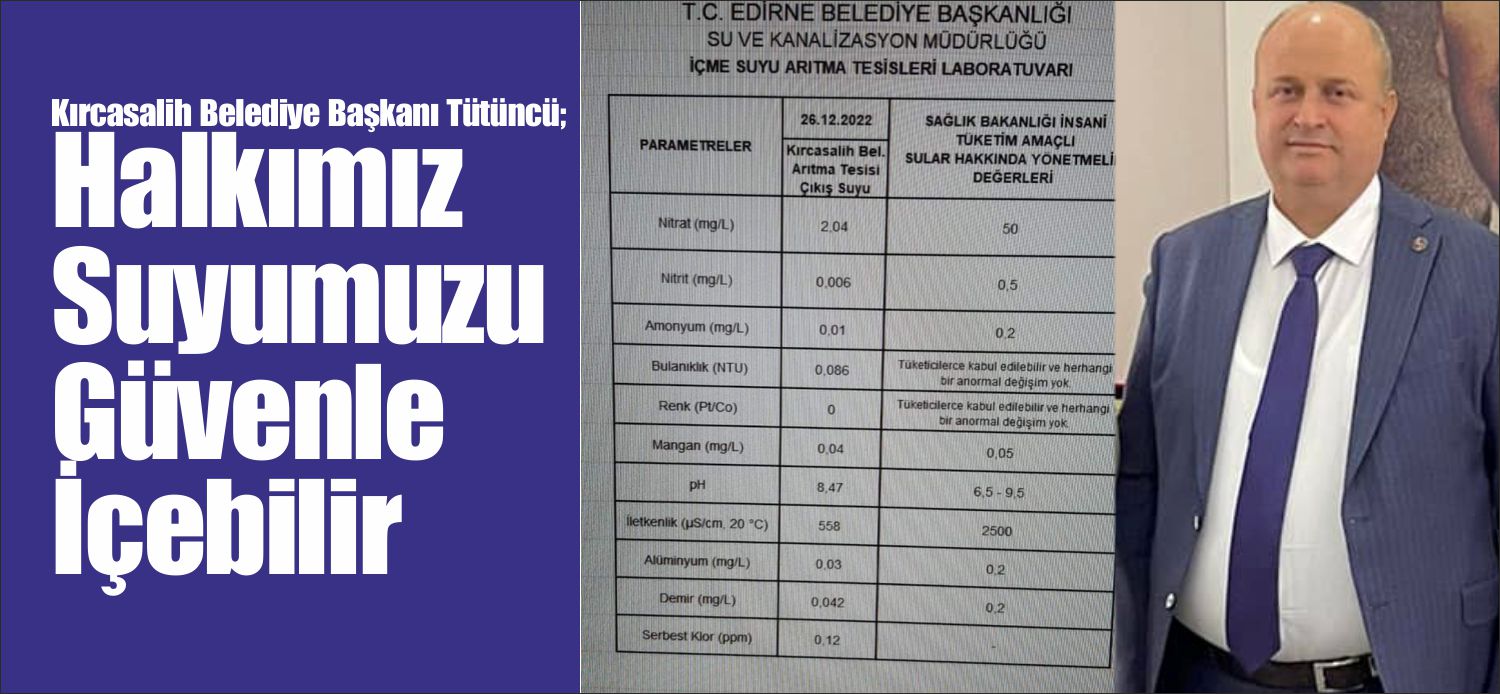 Kırcasalih’de geçtiğimiz günlerde içme suyu hattını değiştiren Belediye Başkanı Hüseyin
