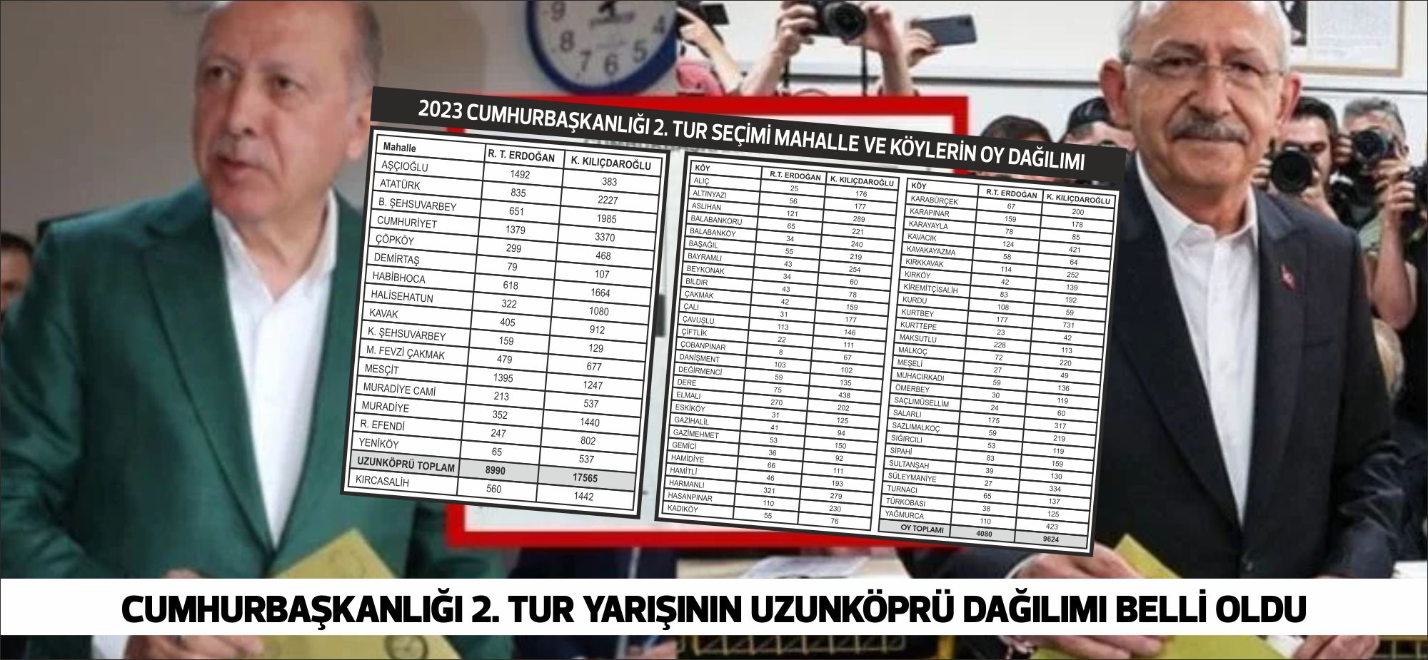 13. Cumhurbaşkanlığı 2. tur seçimlerinin tamamlanmasıyla birlikte cumhurbaşkanı adaylarının ilçemize