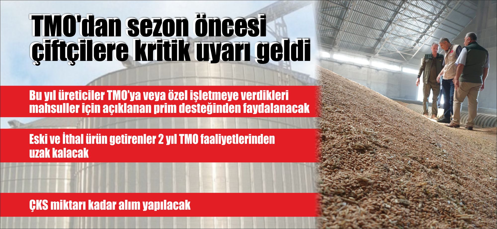 ÇKS miktarı kadar alım yapılacak Eski ve İthal ürün getirenler