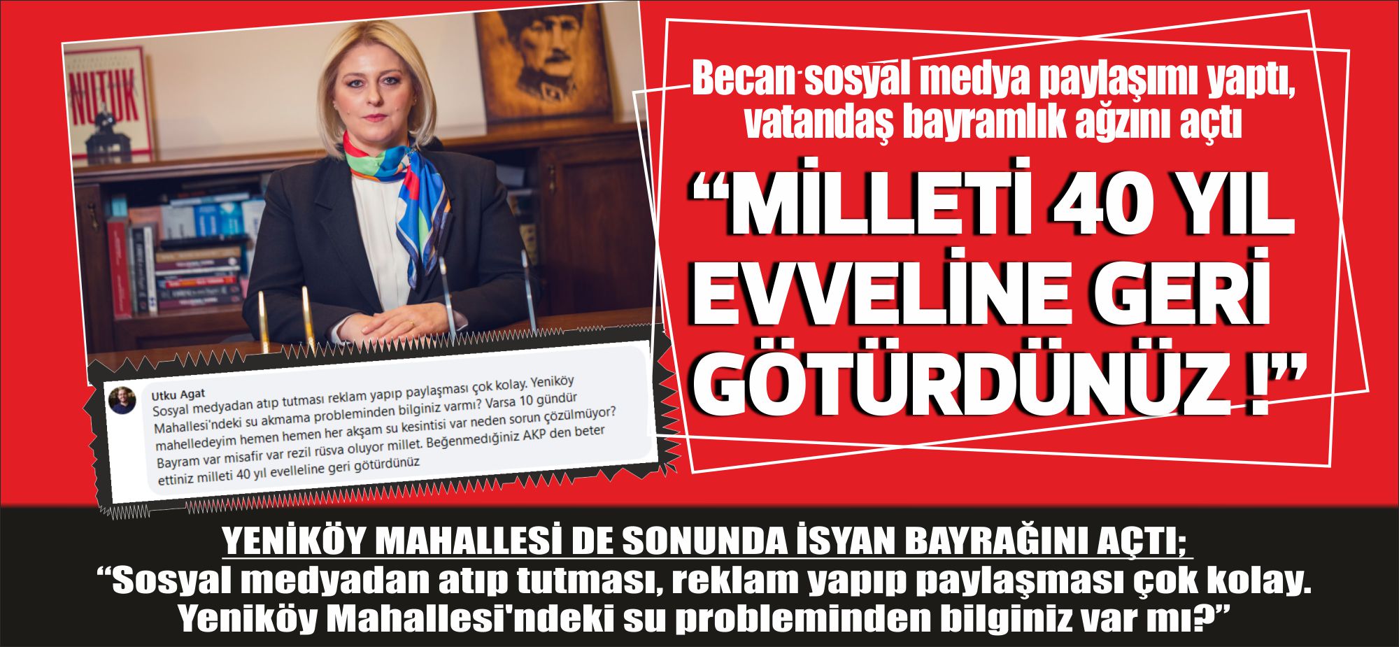 Aşçıoğlu, Mesçit derken sonunda Yeniköy Mahallesi de Başkan Becan’a isyan