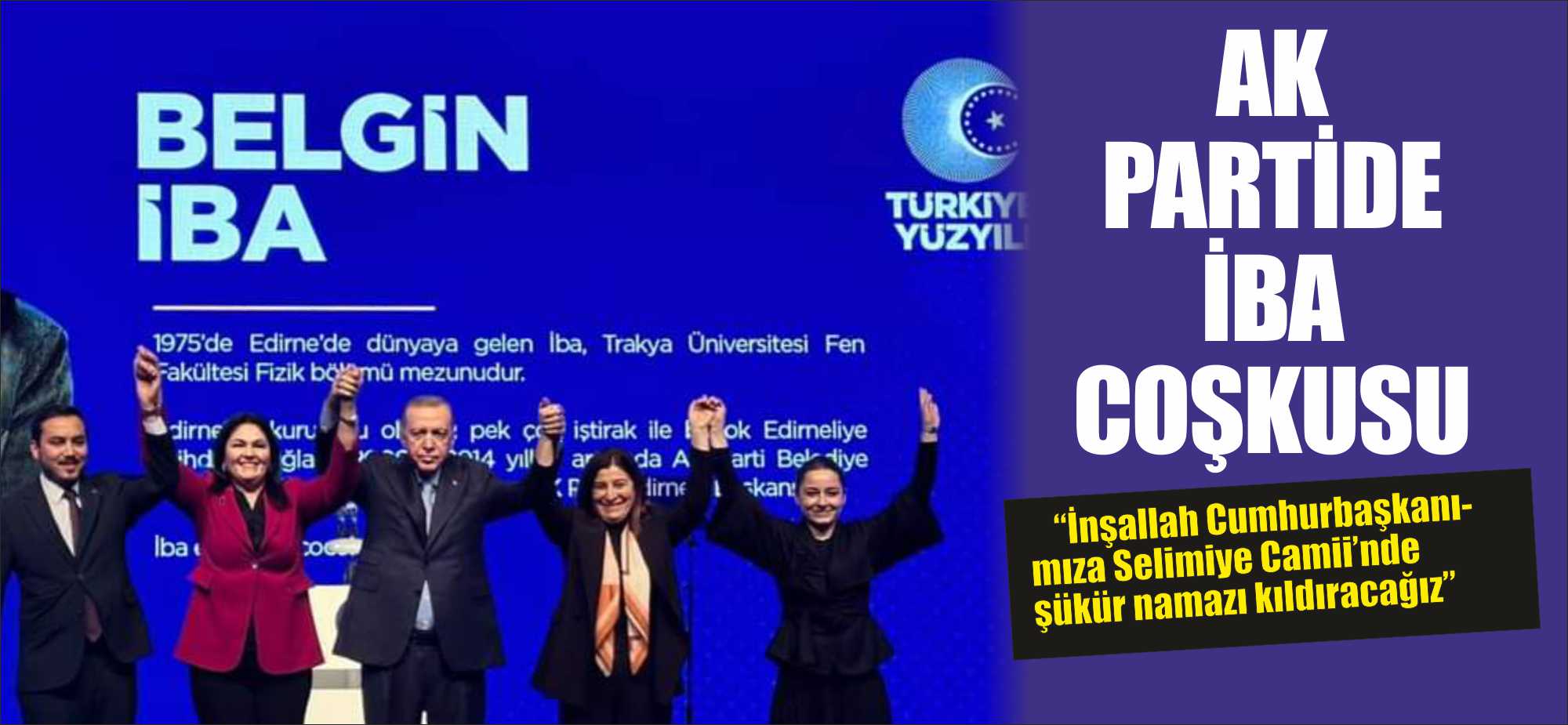 AK Parti Edirne Belediye Başkan Adayı Belgin İba;  “İnşallah Cumhurbaşkanımıza