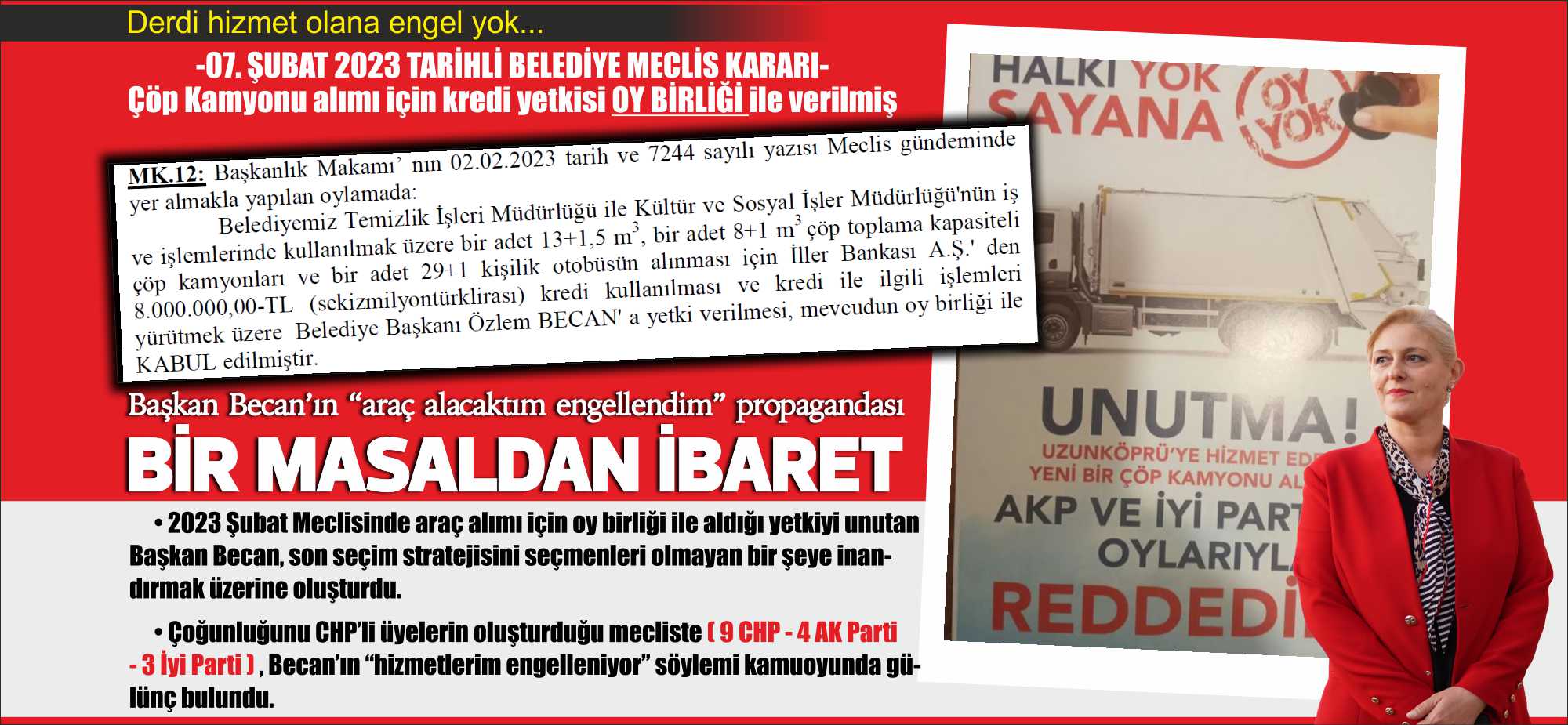 2023 Şubat Meclisinde araç alımı için oy birliği ile aldığı