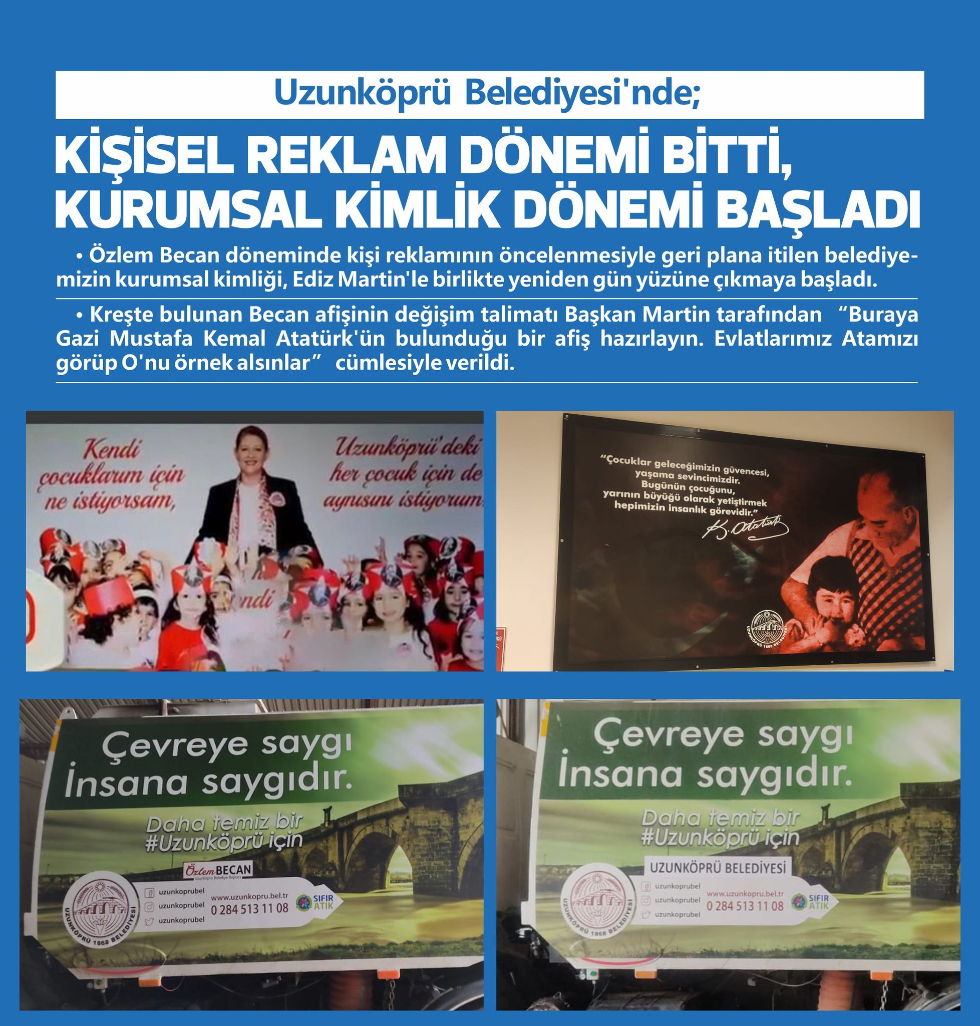 Özlem Becan döneminde kişi reklamının öncelenmesiyle geri plana itilen belediyemizin