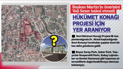 Hükümet Konağı Projesi için Belediye Başkanı Ediz Martin tarafından önerilen 