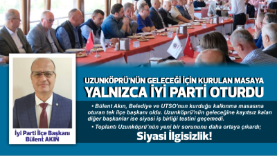 Bülent Akın, Belediye ve UTSO'nun kurduğu kalkınma masasına oturan tek