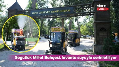 Edirne'de Söğütlük Millet Bahçesi'ne gelenler, lavanta suyu püskürten araçlar yardımıyla
