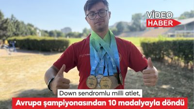 Atletizmde dünya ve Avrupa şampiyonlukları bulunan down sendromlu milli sporcu