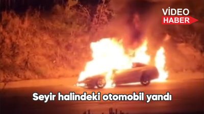 Seyir halindeyken yanan otomobil kullanılamaz hale geldi.
