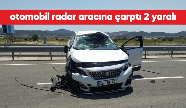 Edirne'de otomobilin radar aracına çarptığı kazada 1'i polis 2 kişi