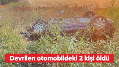 Menfeze Çarpıp Devrilen Araçta İki Kişi Hayatını Kaybetti
