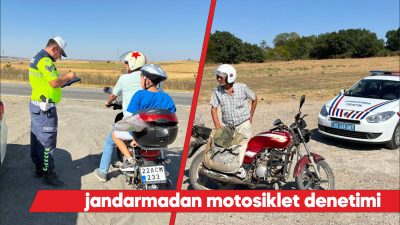 Uzunköprü ilçesinde jandarma ekiplerince motosiklet denetimi yapıldı.