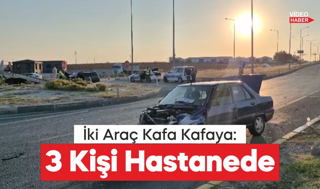 Edirne'de iki otomobilin çarpıştığı kazada 3 kişi yaralandı.