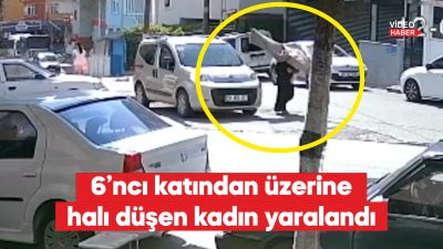 Tekirdağ’da bir apartmanın 6. katından üzerine halı düşen kadın hastaneye
