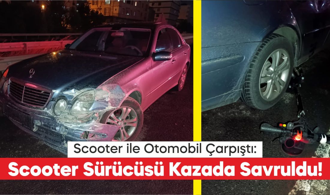 Scooter Sürücüsü Kazada Savruldu!