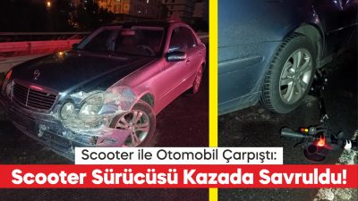Scooter Sürücüsü Kazada Savruldu!