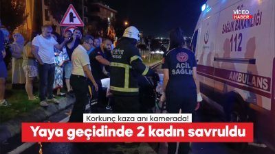Tekirdağ'ın Çerkezköy ilçesinde otomobilin yaya geçidinde 2 kadına çarpması güvenlik