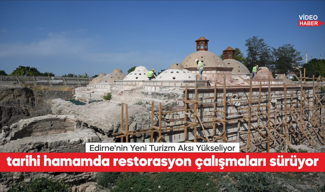tarihi hamamda restorasyon çalışmaları sürüyor