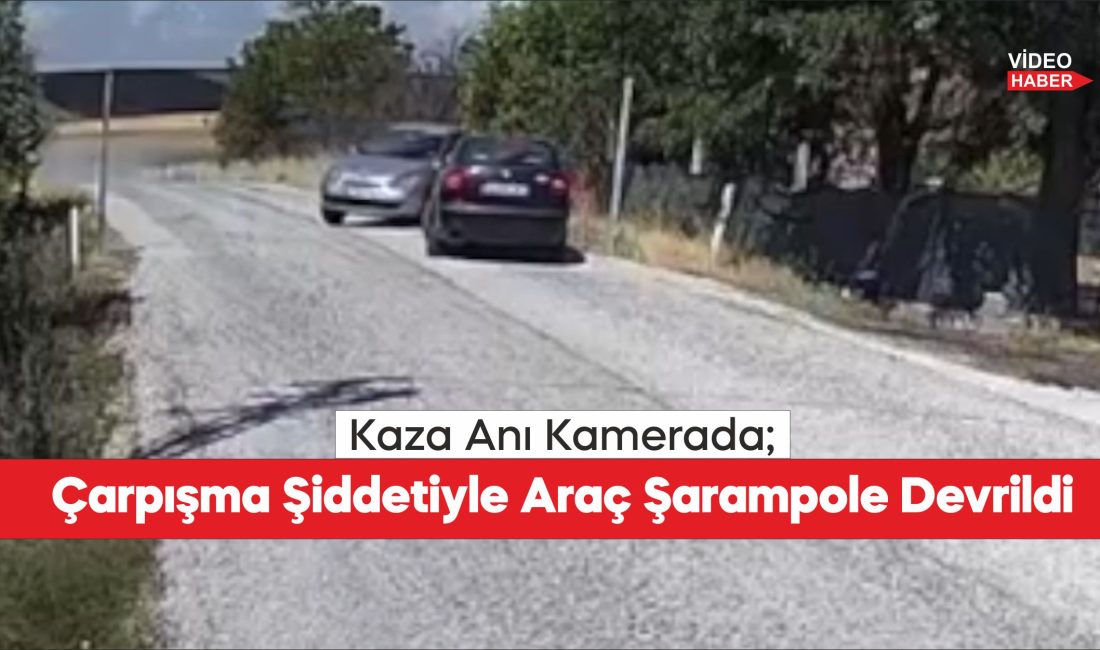 Çarpışma Şiddetiyle Araç Şarampole Devrildi