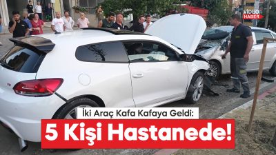 Tekirdağ'ın Malkara ilçesinde iki otomobilin çarpışması sonucu yaralanan 5 kişi