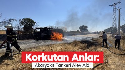 Edirne'nin Süloğlu ilçesinde seyir halindeki akaryakıt tankerinde çıkan yangın itfaiye