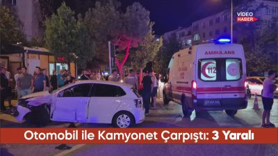 Edirne'de kamyonet ve otomobilin çarpışması sonucu 3 kişi yaralandı.