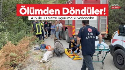 Çanakkale'nin Çan ilçesinde, uçuruma devrilen ATV aracındaki 2 kişi hastanede
