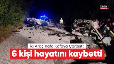 Çanakkale'nin Yenice ilçesinde iki otomobilin çarpışması sonucu 6 kişi yaşamını