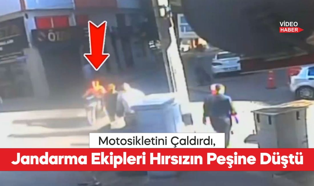 motosiklet çalan şüpheli, jandarmanın kamera takibiyle yakalandı