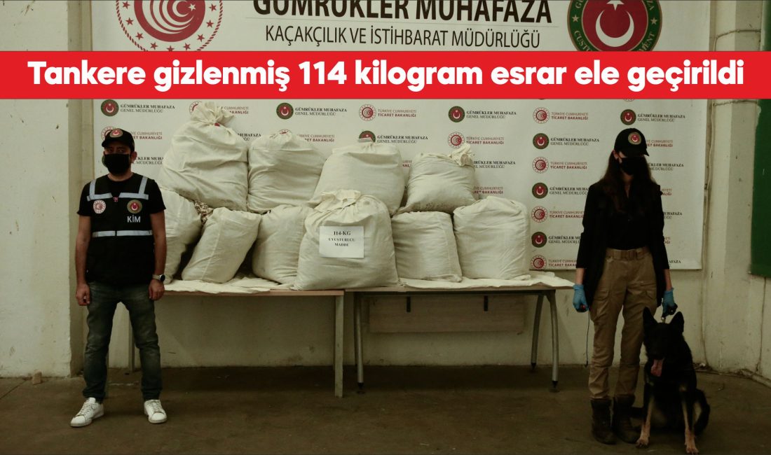 Edirne'deki Kapıkule Sınır Kapısı'nda, kimyasal madde taşımak için kullanılan bir