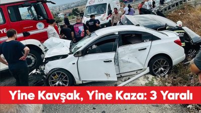 Tekirdağ'da iki otomobilin çarpışması sonucu 3 kişi yaralandı.