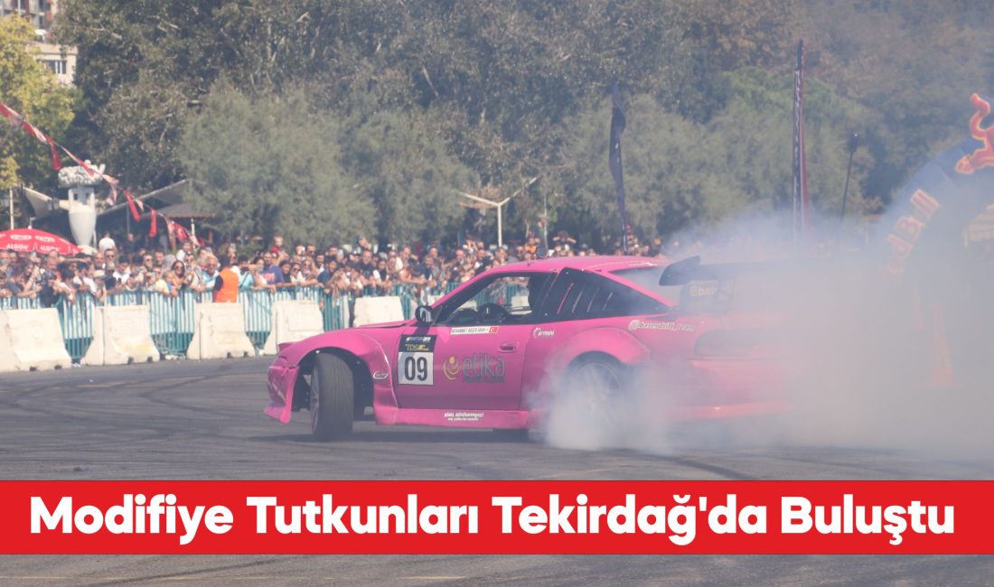 Türkiye'nin farklı illerindeki modifiye araç tutkunları, Tekirdağ'da düzenlenen etkinlikte bir