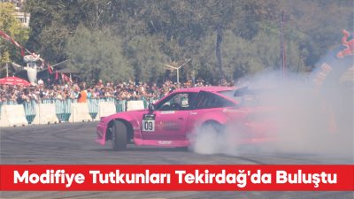 Türkiye'nin farklı illerindeki modifiye araç tutkunları, Tekirdağ'da düzenlenen etkinlikte bir