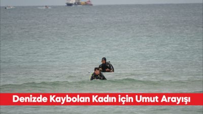 Tekirdağ'ın Marmaraereğlisi ilçesinde denizde kaybolan kadını arama çalışmaları devam ediyor.