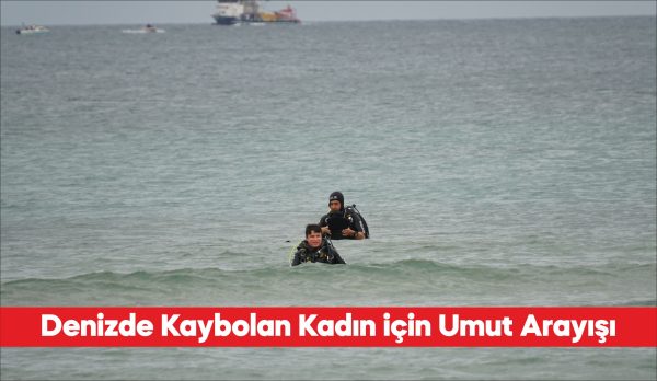 Tekirdağ'ın Marmaraereğlisi ilçesinde denizde kaybolan kadını arama çalışmaları devam ediyor.