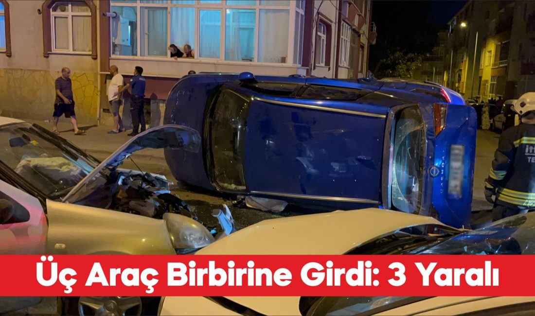 3 otomobilin karıştığı kazada 3 kişi yaralandı