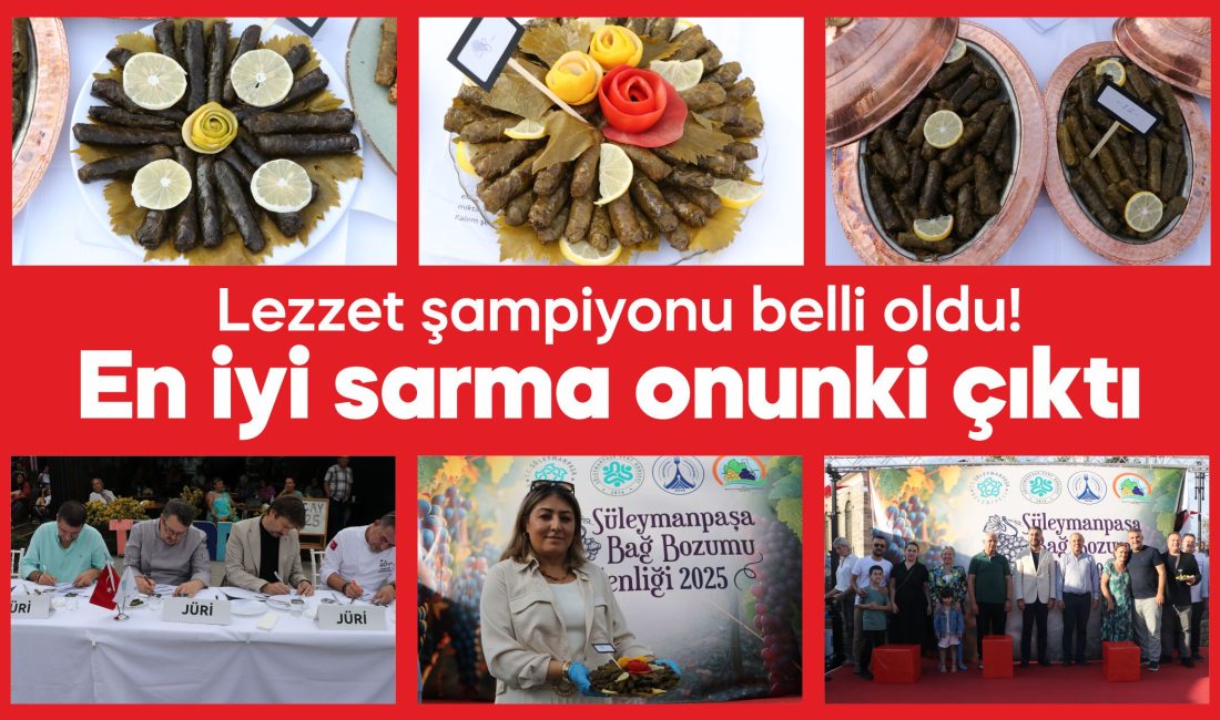 Tekirdağ'da Süleymanpaşa Belediyesince zeytinyağlı sarma yarışması düzenlendi.