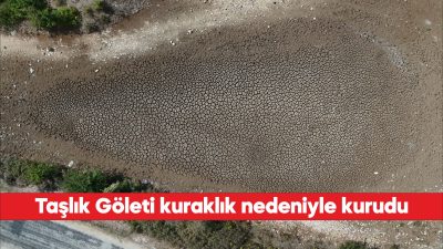Kırklareli'ndeki Taşlık Göleti, kuraklık nedeniyle susuz kaldı.